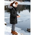 thumbnail image 5 of Wantdo Girls' Winter Coat Recycled Waterproof Long Winter Jacket with Faux Fur Hood Black 10/12, 5 of 10