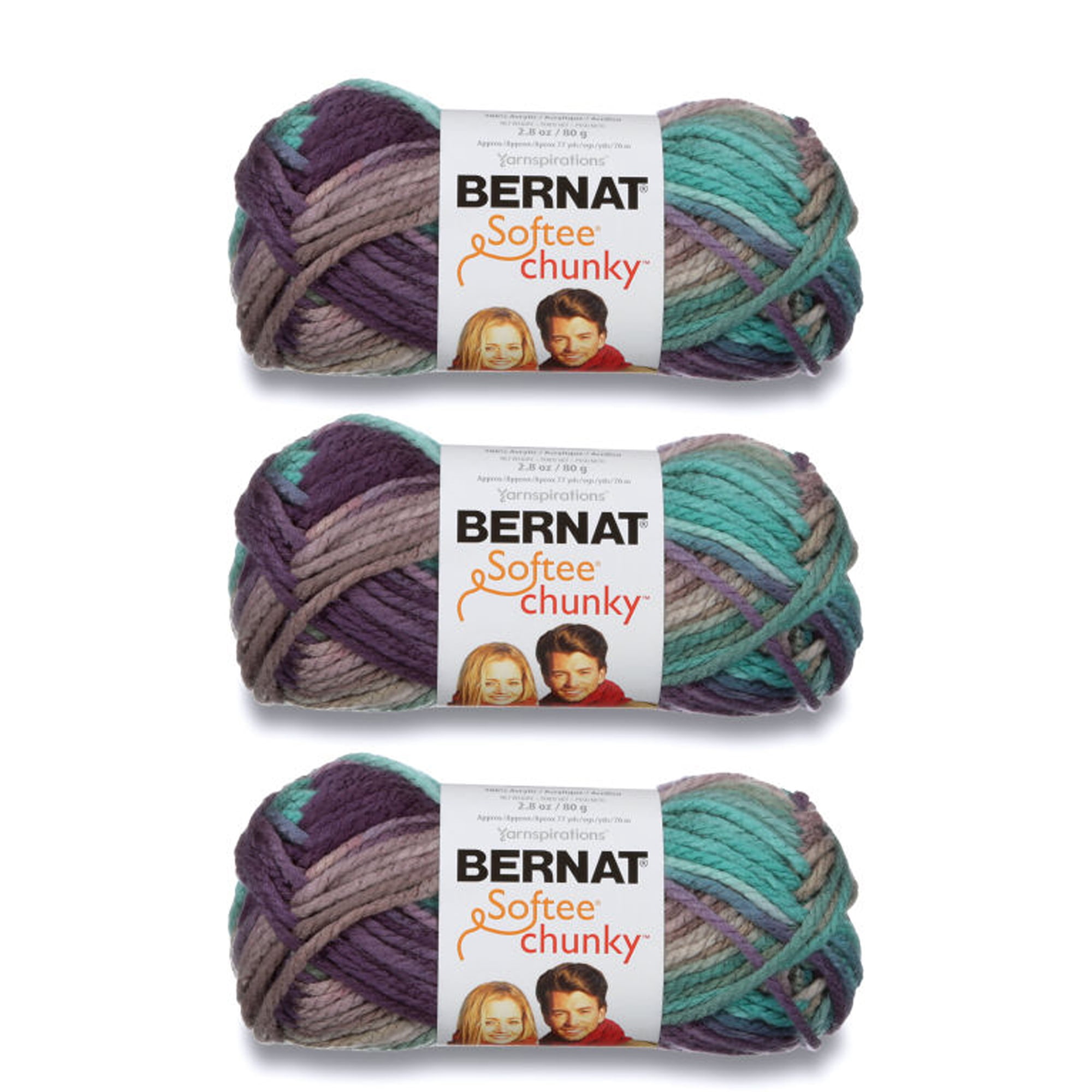 Buy Bernat Softee Chunky Shadow Yarn 3 Pack of 80g2.8oz Acrylic 6