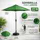 thumbnail image 2 of 2 Sombrilla Plegable 3 Mts Para Jardin Playa Camp Exterior. verde, 2 of 9