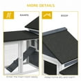 thumbnail image 6 of PawHut 83" Wooden Rabbit Hutch House with Run, Dark Gray, 6 of 9