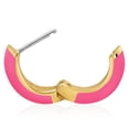 thumbnail image 5 of Gold Plated Colored Enamel Original But Chunkier - Pink ( Light , Neon ) Huggie Hoop Hoop Earrings for Women, 5 of 5
