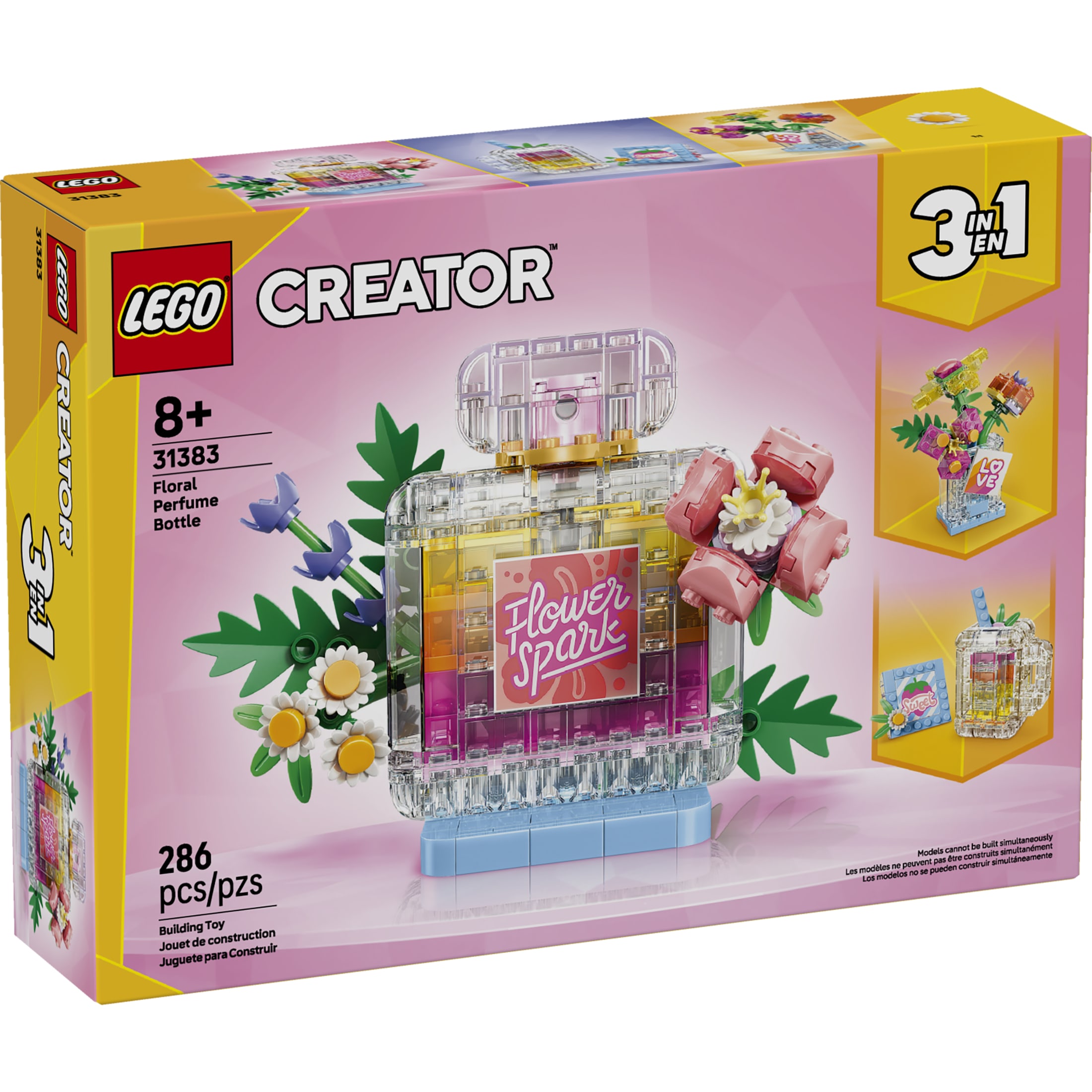 LEGO Creator 3 en 1 Frasco de Perfume Decoración Floral - Juguete de Construcción para Niñas y Niños, Mayores de 8 Años - Decoración para Dormitorio o Escritorio - 3 Opciones de Construcción - Regalo de Cumpleaños - 31383 2