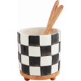 thumbnail image 1 of Checkered Utensil Crock; 6 1/2" x 5 1/2" Dia, 1 of 2