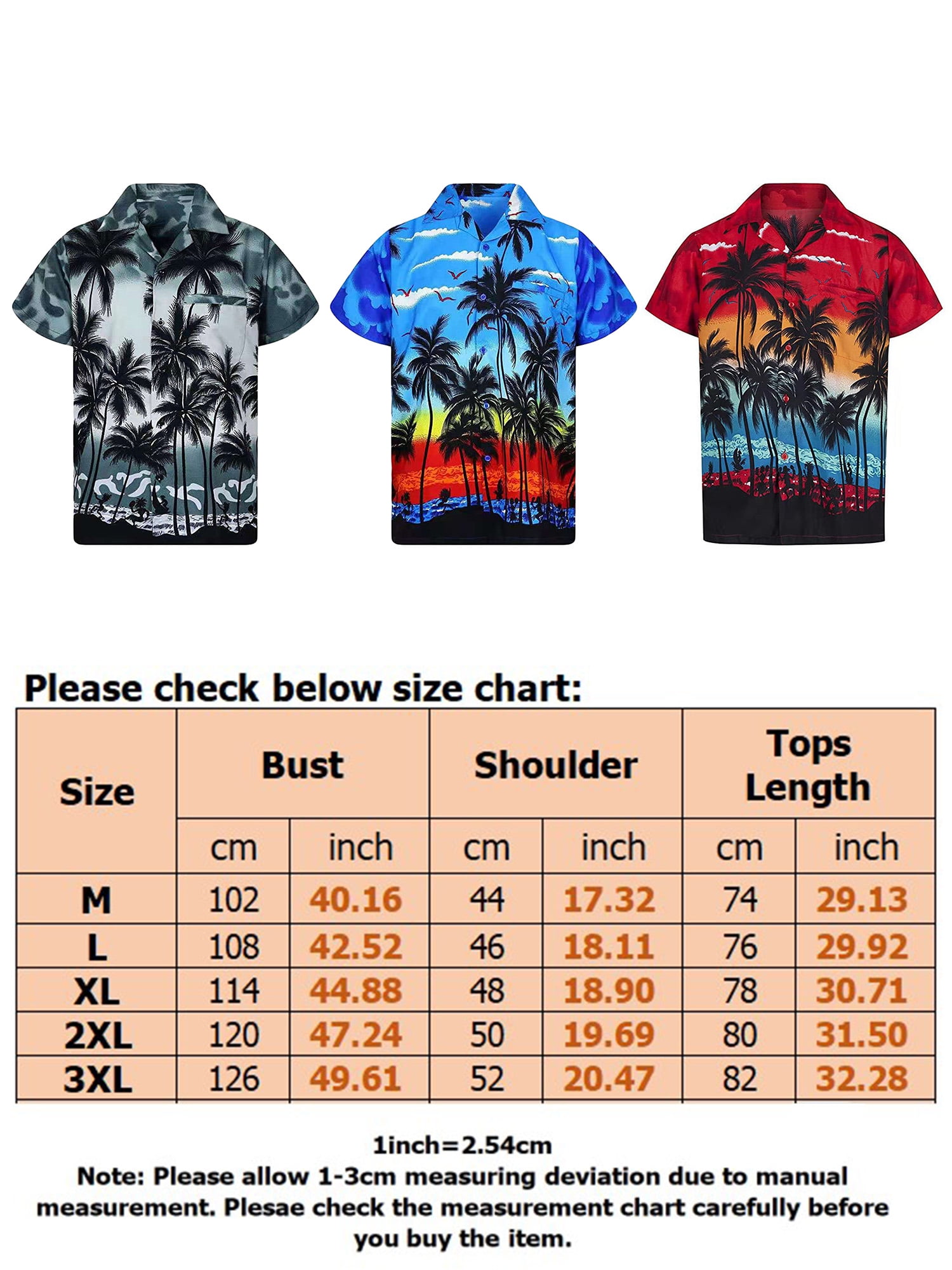  Mens Hawaiian Shirt Leisure Short Sleeve Button Down T-shirts  Printed Aloha Shirt Holiday Tropical Beach Shirts : Clothing, Shoes &  Jewelry