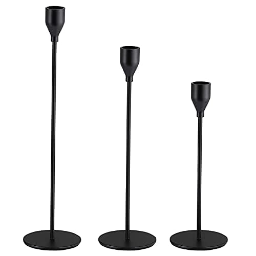 Dining Party Fits Less Than 0.86 inch Thick LED Candles Niszon Set of 3 Taper Candle Holders Metal Candlestick Holder for Wedding