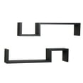 thumbnail image 2 of Danya B S Shape Wall Mount Floating Shelf - Set of 2 Shelves in Black, 2 of 5