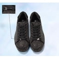 thumbnail image 6 of LUCKY STEP Rhinestone Fashion Glitter Sneakers Shiny Platform Shoes,Black/Pewter Rhinestone,Womens, 6 of 12