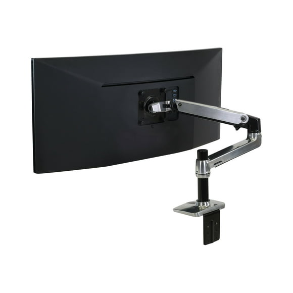 Ergotron LX - Mounting kit (articulating arm, desk clamp mount, extension adapter, grommet-mount base, 7" post) - for LCD display - polished aluminum - screen size: up to 34"