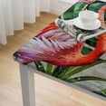 thumbnail image 5 of Acheng Flamingo Flowers Leaves Square Tablecloth for Picnic Dining Kitchen Farmhouse 100% Polyester Fiber 36*36, 5 of 8