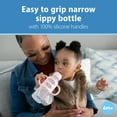 thumbnail image 5 of Dr. Brown's Milestones Narrow Sippy Bottle with 100% Silicone Handles and Soft Sippy Spout, 8oz/250mL, 6m+, BPA Free, Light Pink, 1 Pack, 5 of 13