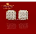 thumbnail image 2 of King of Bling's 1.95ct Cubic Zirconia 925 Yellow Silver Women & Men Hip Hop Square Earrings, 2 of 11