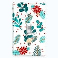 thumbnail image 1 of Metal Light Switch Plate Cover Festive Floral Mistletoe Cranberry Holly Stems XMS008, 1 of 13