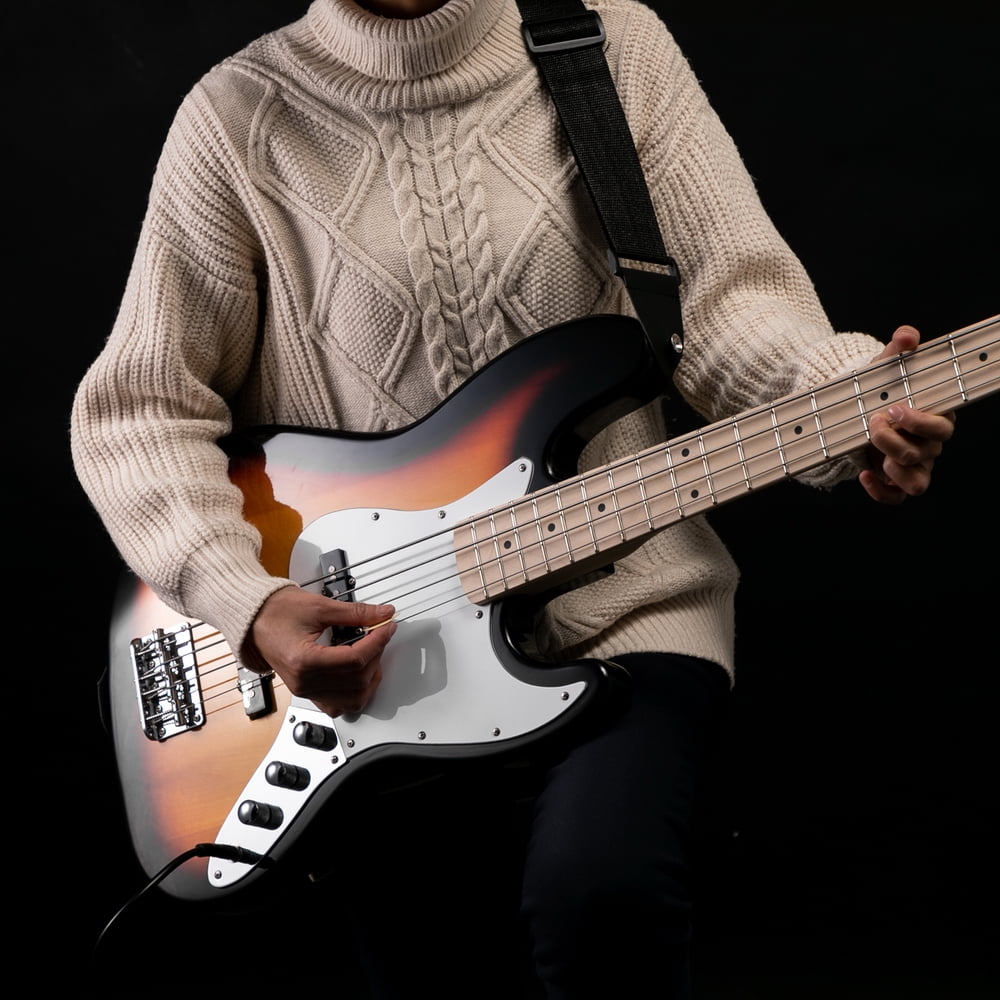 Lowestbest Upgrade Electric Bass Guitar, Bass with Wilkinson Pickup,Warwick Bass Strings,Bone Nut, Sunset Color
