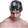 thumbnail image 2 of FYBTO Swimming Cap Skull Crow Ethnic Paisley Flower Adult FYBTO Polyester, 2 of 4