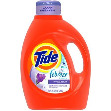 Tide 2X Ultra Liquid Laundry Detergent with Febreze Freshness, 100 fl oz