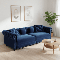 Homy Casa 3-in-1 Convertible Sofa Bed, Velvet Sleeper Sofa with Ottoman, King Size Pull Out Couch