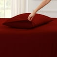 thumbnail image 2 of Split Top California King Adjustable Flex Top California King Size 100% Egyptian Cotton, Solid Burgundy, 800 Thread Count, 15 inch Deep Pocket, 32" Split Top Sheets Bed 4 Piece Sheet Set, 2 of 6