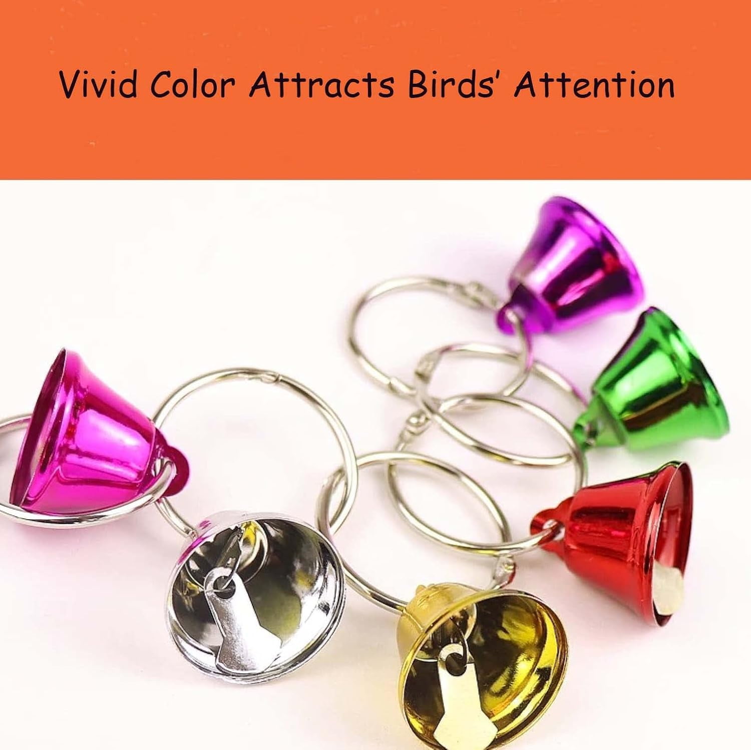 Bird Bells Toy Chewing Hanging Ring Toy Cage Bite for Pet Budgie Parakeet Cockatiel Conure Macaw African Grey Eclectus Cockatoo Finches Lovebird Quaker Parrot Finch Canary