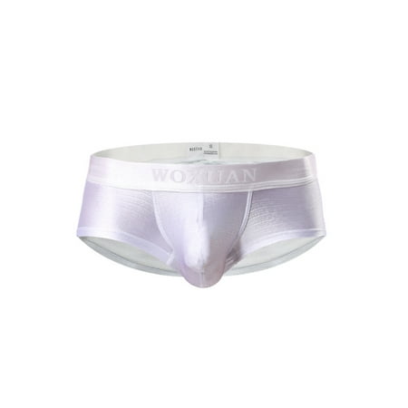 

Men s Sexy Underwear Bulge Pouch Ice Silk Underpants Low Rise Trunks Short Leg Boxer Briefs