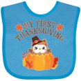 thumbnail image 3 of Inktastic My 1st Thanksgiving Cute Owl in Pumpkin Boys or Girls Baby Bib, 3 of 4