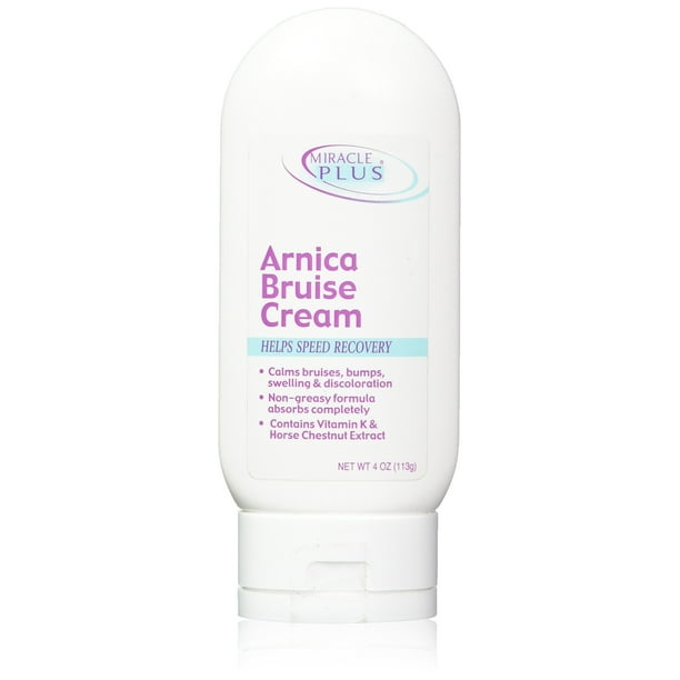 Miracle Plus Arnica Bruise Cream for Bruising, Swelling, Discoloration. 4 Fl Oz