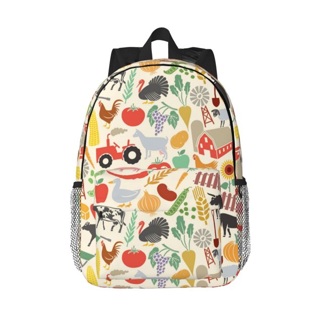 Easygdp Farm Mochila Ligera de 15 Pulgadas para Estudiantes, Mochila Cómoda para la Escuela y Viajes, Correas Ajustables
