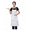 White, variant on Women’s Extra-Long Professional Chef Apron - Heavy-Duty Cotton Blend, Adjustable Neck & Waist Ties, Water-Resistant for BBQ/Restaurant/Cooking (Pocket & Machine Washable)