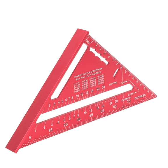 Woodworking Triangle Aluminum Alloy Electrophoretic Paint Clear Scale Carpenter Square Red