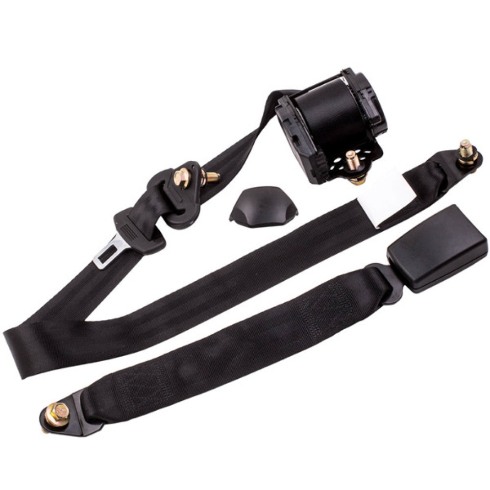 Seat Belt 3 Point Universal Retractable Safety Belt Black