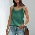 thumbnail image 2 of Women's Silk Satin V Neck Tank Top - Sleeveless Camisole Straps - Soft High Elasticity Fabric for Summer - M to XXL Sizes with Elegant Look, 2 of 5