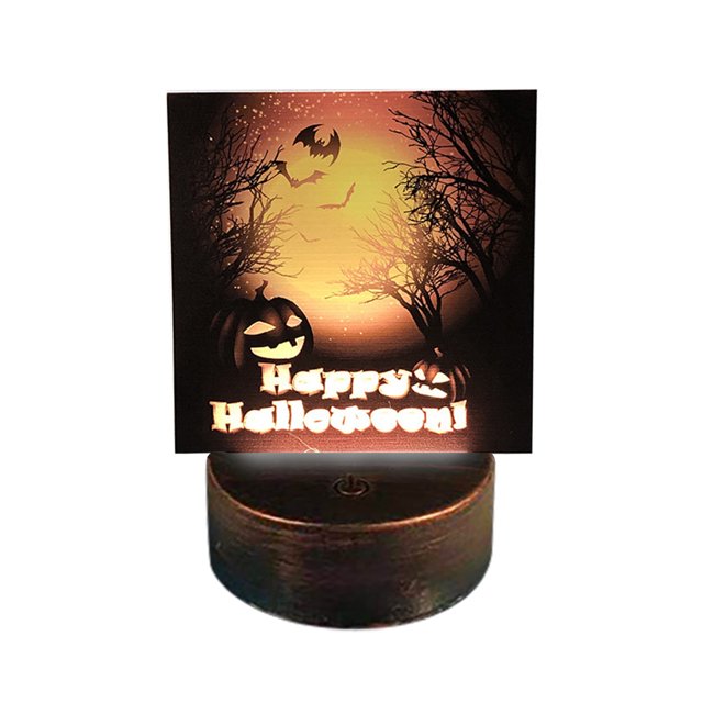 Diseño de escena de luz nocturna con patrón de murciélago de calabaza de Halloween Props Decoración nocturna Wmkox8yii fhajkh3488