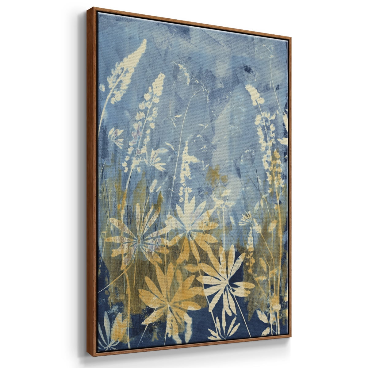 Wild Lupine Framed Premium Gallery Wrapped Canvas - Ready to Hang - 17 x 25 - Walnut Floating Frame