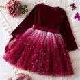 thumbnail image 4 of IVEYRTF Girls Long Sleeve Princess Dress with Ruffled Lace and Bow Detail for Fall Winter Holiday Party Wear Elegant Round Neck Embroidery Mesh Cake Layered Dresses(Red#2,5 Years), 4 of 9
