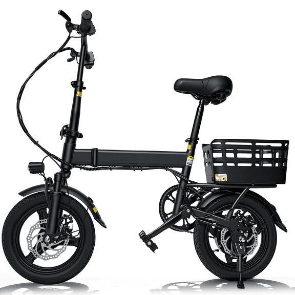 14" Electric Bike for Adults and Teens 14 ,500W Motor Folding Ebike,20MPH,18-32Miles Range,Integrated 36V12Ah Battery,E-Mountain Bike,Dual Disc Brakes, Commuting/City,UL 2849