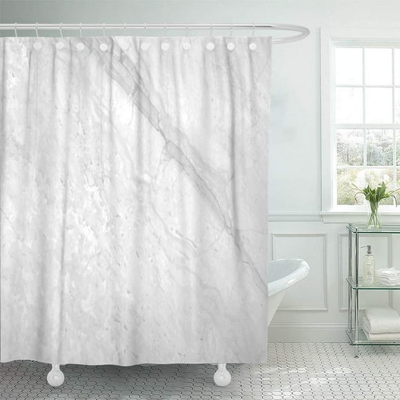 BSDHOME Gray Grey Marble Design Light Slab Abstract Bright Carrara Ceramic Close Bathroom Shower Curtain 66x72 inch