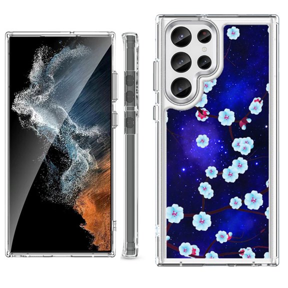 Shockproof Bumper Phone Case for Samsung Galaxy S23 Ultra 5G, by OneToughShield ® - Blossom Stars