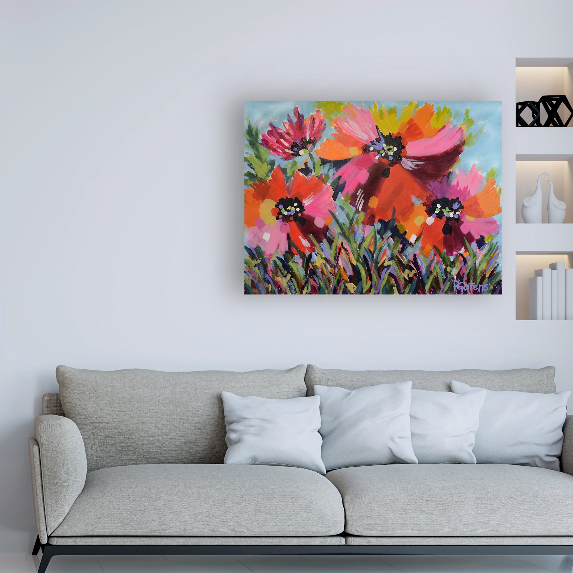 Trademark Fine Art 'Red Poppy Field' Canvas Art by Pamela Gaten