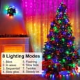thumbnail image 4 of Cortina de luces LED de 3 x 3 m, 300 LED, 8 modos de iluminación, temporizador con control remoto, ideal para decoración navideña, ventanas, bodas, jardines y dormitorios (resistente al agua, 7 colore, 4 of 5