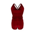 thumbnail image 6 of UTSJKR Women Tankini Swimsuits with Shorts - Two Piece Tummy Control Bathing Suits Top with Two Pockets Bottom Swimwear Red M, 6 of 7