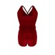 thumbnail image 5 of Conjunto de Bikini de Cintura Alta para las Mujeres de Corte Alto Correa sin Espalda Color Bloque Fuera Del Hombro Traje de Baño, 5 of 7