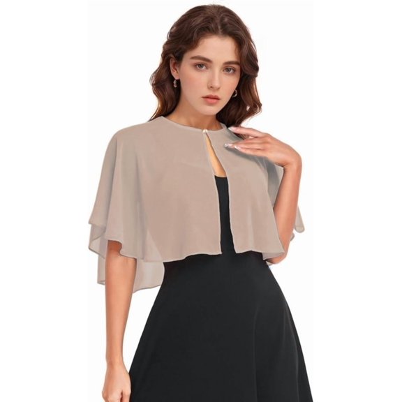 YEKEYI Soft Chiffon Shawl Wraps Shrug for Evening Dress Wedding Vintage Style Cape for Women