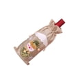 thumbnail image 2 of Cubierta de botella de vino de muñeco de nieve, manga con cordón de Navidad, cubiertas de champán de Papá Noel, ropa de de comedor para Kits de decoración para fiestas Muñeco de nieve/color de lino Bearachild HA068081-03, 2 of 6