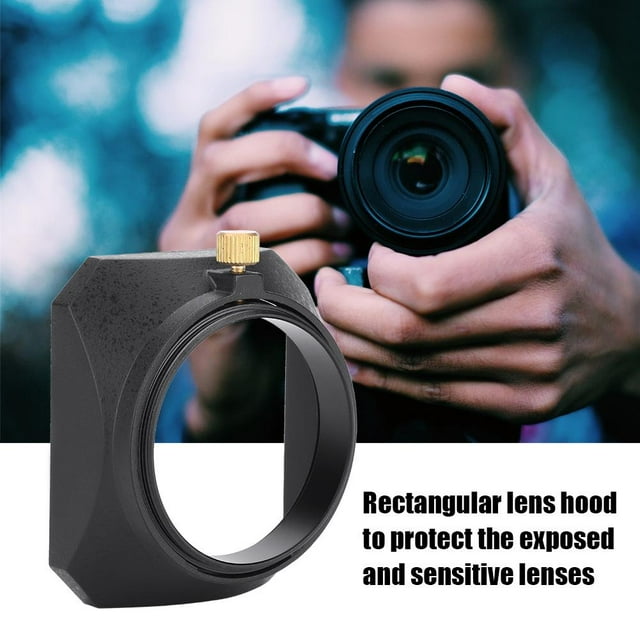 Rdeghly 46mm Square Lens Hood Shade for DV Camcorder Digital Video Camera Lens Filter or Barrel Thread, Square Lens Hood