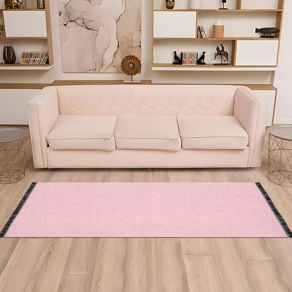 Runner Area Rug Soft Non-Slip Washable Carpet for Hallway Bedroom Living Room Home Decor 2"x6" Pale Pink