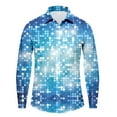 thumbnail image 3 of Mens Shirts Stylish Carnival Print Plus Size Loose Lapel Long Sleeve Button Down Top Holiday Casual Comfortable Shirt for Men Sky Blue M, 3 of 4