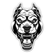 Angry Pitbull Fierce - 3" Vinyl Sticker - For Car Laptop Water Bottle Phone - Waterproof Decal