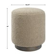 thumbnail image 5 of Uttermost Avila Round Contemporary Wood and Fabric Ottoman in Natural Walnut, 5 of 5