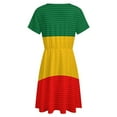 thumbnail image 5 of Ethiopian Flag Short Sleeve Dress Women Summer Evening Dresses Ladies Sundress, 5 of 7