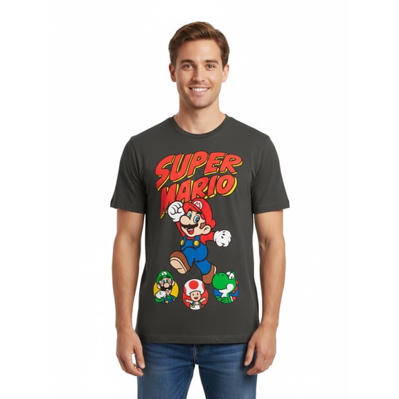 Nintendo Super Mario, Men's & Big Men's Graphic Tee, Jump Friends, Sizes S-3XL