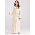 thumbnail image 2 of Women Fleece Hooded Bathrobe Soft Plush Full Length Long Spa Robe, 2 of 7